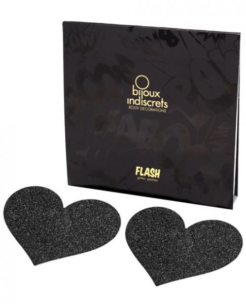 Bijoux Indiscrets Flash Heart Pasties Black