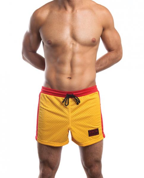 Jack Adams Air Mesh Gym Shorts Gold/Red Medium