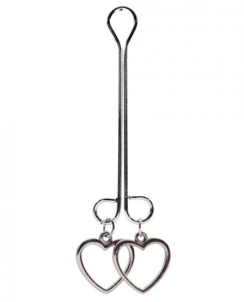 Clit Clamp Double Loop with Heart Charms