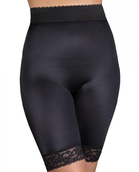 Rago Shapewear Long Leg Shaper Gripper Lace Bottom Black 6X