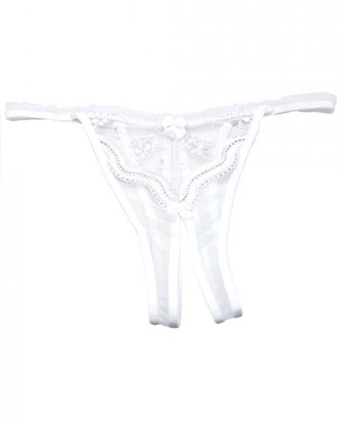 Scalloped Embroidery Crotchless Panty White 3X/4X