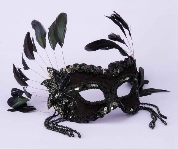 Half Mask Black Beads