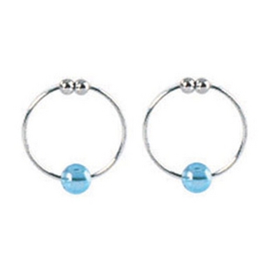 Crystal Bead Nipple Rings - silver